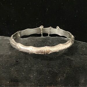 Vintage TH ISC 925 Sterling Silver Engraved "Bamboo" Bangle